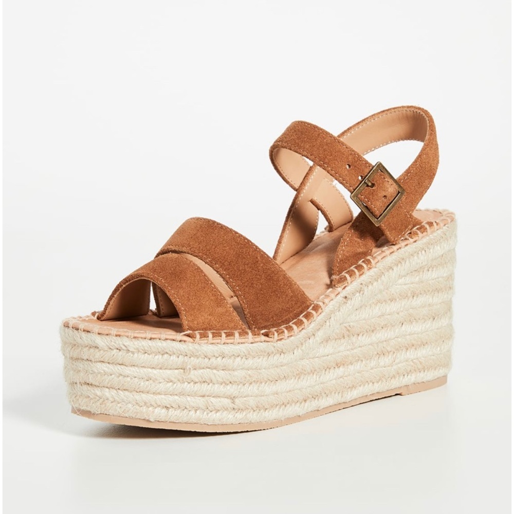 Soludos Como Platform Walnut Brown Wedges 8.5